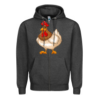 Charcoal Heather cute chicken Zipper Hoodie - texasbilliewilder