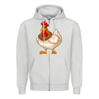 Dove Grey cute chicken Zipper Hoodie - texasbilliewilder