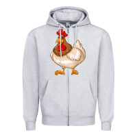 Heather Grey cute chicken Zipper Hoodie - texasbilliewilder