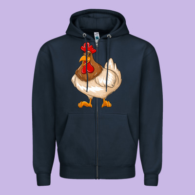 Cute Chicken Zipper Hoodie Designed By Texasbilliewilder