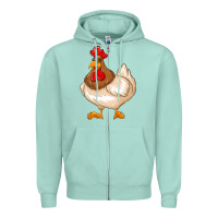 Seafoam cute chicken Zipper Hoodie - texasbilliewilder
