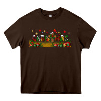 Chocolate Brown christmas with christmas cross libbey glass Heavy Core Tee - BundleAndBundleShop