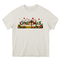 Cream christmas with christmas cross libbey glass Heavy Core Tee - BundleAndBundleShop