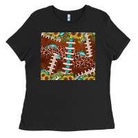Black football leopard gemstone sunflower Ladies Tee - JahusDesignShop