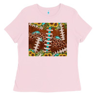 Bubblegum Pink football leopard gemstone sunflower Ladies Tee - JahusDesignShop