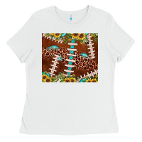 White football leopard gemstone sunflower Ladies Tee - JahusDesignShop