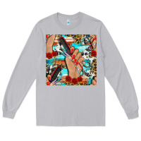 Moon Dust hairdresser hand scissors and roses with serape leopard and cowhide se Long Sleeve Tee - BundleAndBundleShop