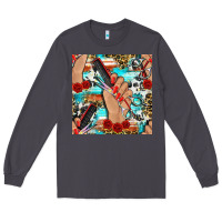Hairdresser Hand Scissors And Roses With Serape Leopard And Cowhide Se Long Sleeve Tee | Teevron
