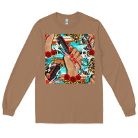 Toasted Coconut hairdresser hand scissors and roses with serape leopard and cowhide se Long Sleeve Tee - BundleAndBundleShop