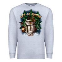 Heather Grey let it snow Premium Sweatshirt - CowGirlArtShop