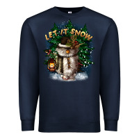 Navy let it snow Premium Sweatshirt - CowGirlArtShop