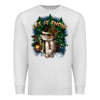 Oatmeal Heather let it snow Premium Sweatshirt - CowGirlArtShop
