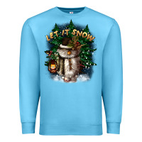 Ocean Blue let it snow Premium Sweatshirt - CowGirlArtShop