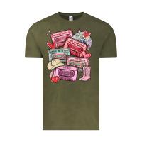Vintage Olive valentines day cassette tapes Vintage Tee - MaliasSmallBusiness