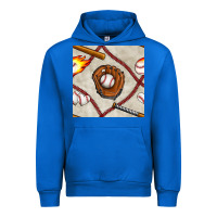 Cobalt baseball glove and bat seamless pattern Urban Hoodie - BundleAndBundleShop