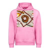 Fuchsia Pink baseball glove and bat seamless pattern Urban Hoodie - BundleAndBundleShop