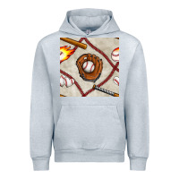 Heather Grey baseball glove and bat seamless pattern Urban Hoodie - BundleAndBundleShop