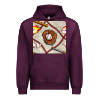 Mauve Wine baseball glove and bat seamless pattern Urban Hoodie - BundleAndBundleShop