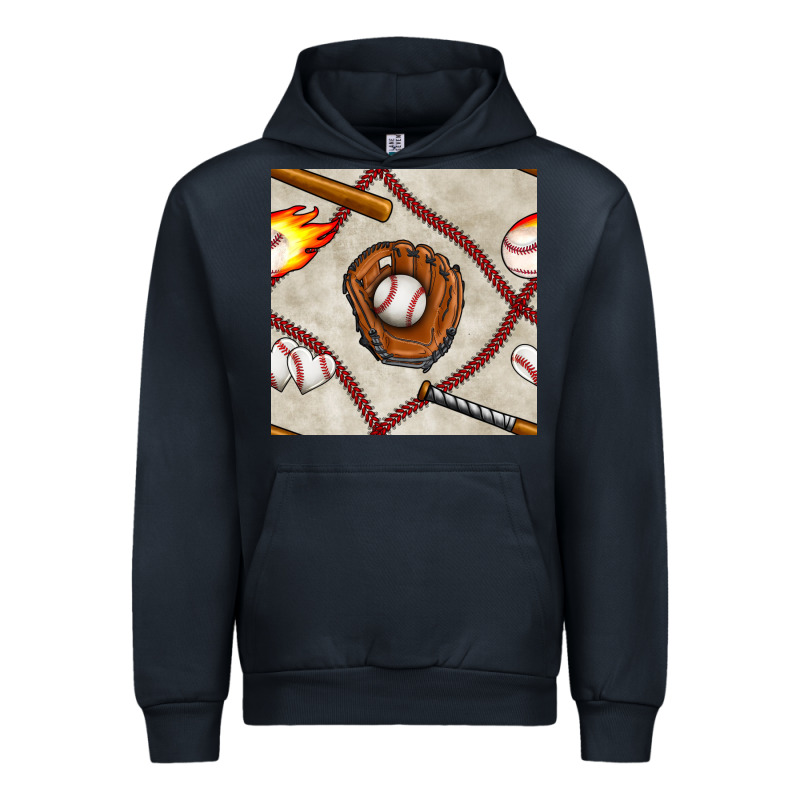 Baseball Glove And Bat Seamless Pattern Urban Hoodie by BundleAndBundleShop | Teevron