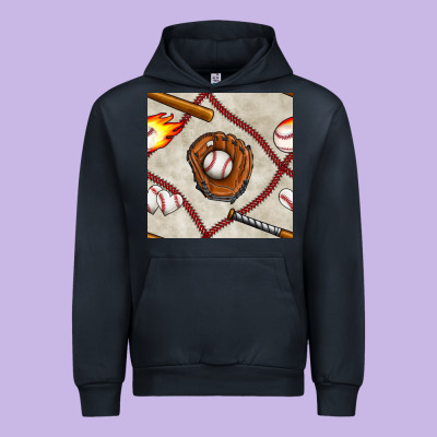 Baseball Glove And Bat Seamless Pattern Urban Hoodie Designed By Bundleandbundleshop