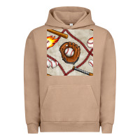 Pigment Burro baseball glove and bat seamless pattern Urban Hoodie - BundleAndBundleShop