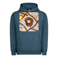 Pigment Midnight Navy baseball glove and bat seamless pattern Urban Hoodie - BundleAndBundleShop