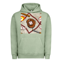 Pigment Oil Green baseball glove and bat seamless pattern Urban Hoodie - BundleAndBundleShop