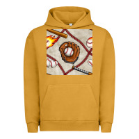 Pigment Peanut Butter baseball glove and bat seamless pattern Urban Hoodie - BundleAndBundleShop