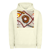 Pigment Pistachio baseball glove and bat seamless pattern Urban Hoodie - BundleAndBundleShop