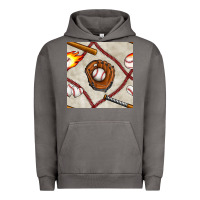 Pigment Tornado baseball glove and bat seamless pattern Urban Hoodie - BundleAndBundleShop