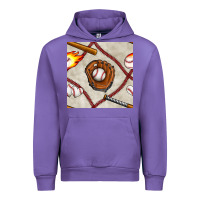 Tulip baseball glove and bat seamless pattern Urban Hoodie - BundleAndBundleShop