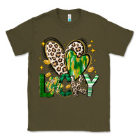 Army Green Lucky Saint Patricks Day Classic Tee - CowhideDigitalArt