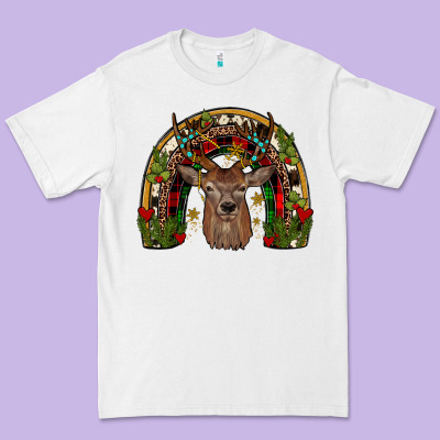 Deer Rainbow Premium Tee Designed By Jahusdesignshop