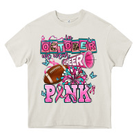 Cream in october we wear cheer pink football Heavy Core Tee - AdoDesignShop
