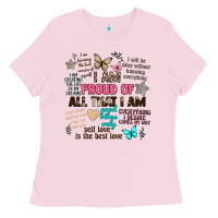 Bubblegum Pink i am proud of all that i am Ladies Tee - Artiststas