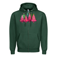 Sports Green christmas tress with lights Zipper Hoodie - texasbilliewilder