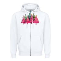 White christmas tress with lights Zipper Hoodie - texasbilliewilder
