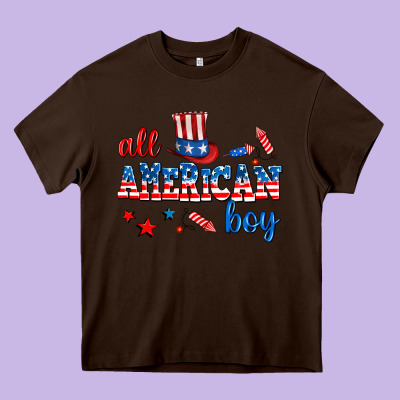 All American Boy Heavy Core Tee Designed By Adodesignshop