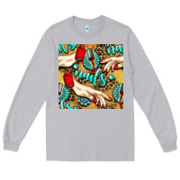 Moon Dust hand and nail polish with turquoise gemstone and leopard seamless patt Long Sleeve Tee - BundleAndBundleShop