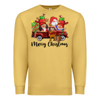 Antique Gold merry christmas truck gnomies Premium Sweatshirt - CowGirlArtShop