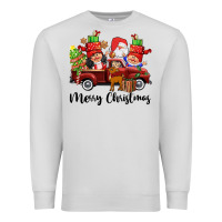 Dove Grey merry christmas truck gnomies Premium Sweatshirt - CowGirlArtShop