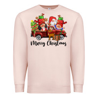 Pale Pink merry christmas truck gnomies Premium Sweatshirt - CowGirlArtShop