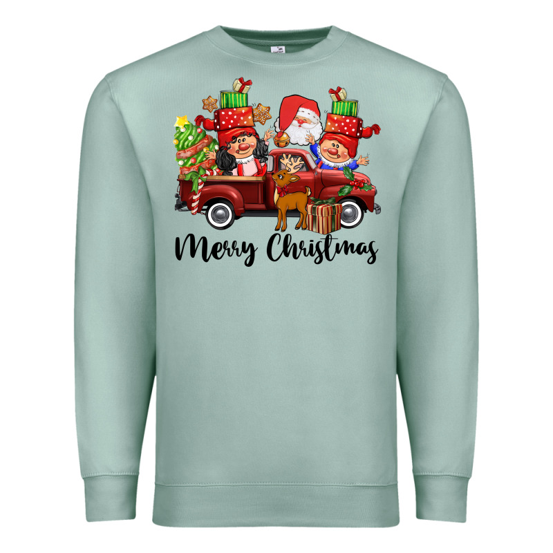 Merry Christmas Truck Gnomies Premium Sweatshirt by CowGirlArtShop | Teevron
