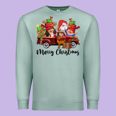 Merry Christmas Truck Gnomies Premium Sweatshirt Designed By Cowgirlartshop