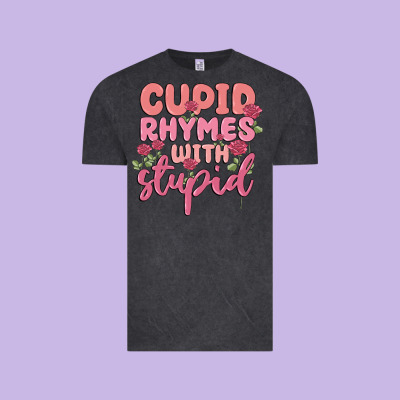 Cupid Rhymes With Stupid Vintage Tee Designed By Maliassmallbusiness