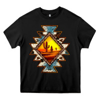 Black cowhide leopard sunset aztec Heavy Core Tee - JahusDesignShop