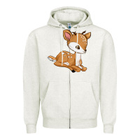 Oatmeal Heather gazelle Zipper Hoodie - texasbilliewilder