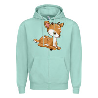 Seafoam gazelle Zipper Hoodie - texasbilliewilder