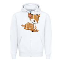 White gazelle Zipper Hoodie - texasbilliewilder