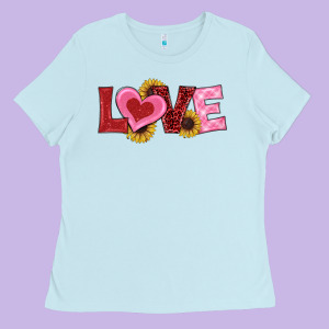 Valentines Day Love Sunflowers Ladies Tee Designed By Ranaportraitstore